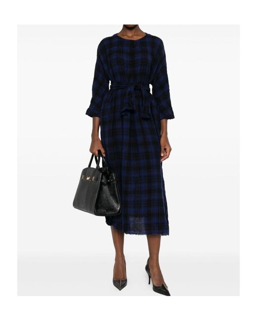Daniela Gregis Blue Plaid Dress