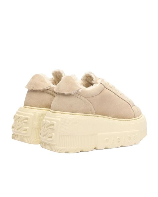 Casadei Natural Alpsenales Nexus Platform Shearling Sneakers
