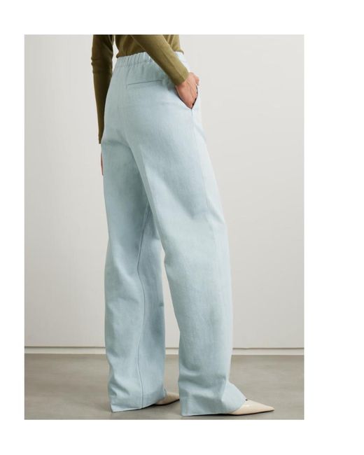 Loulou de Saison Blue Zora Wide-Leg Casual Pants