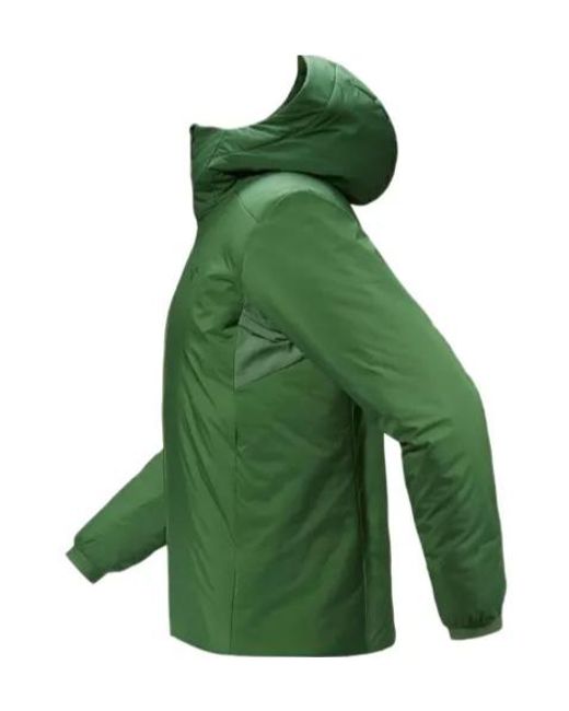 Arc'teryx Green Atom Heavyweight Solid Color Logo Logo Hooded Cotton Suit for men