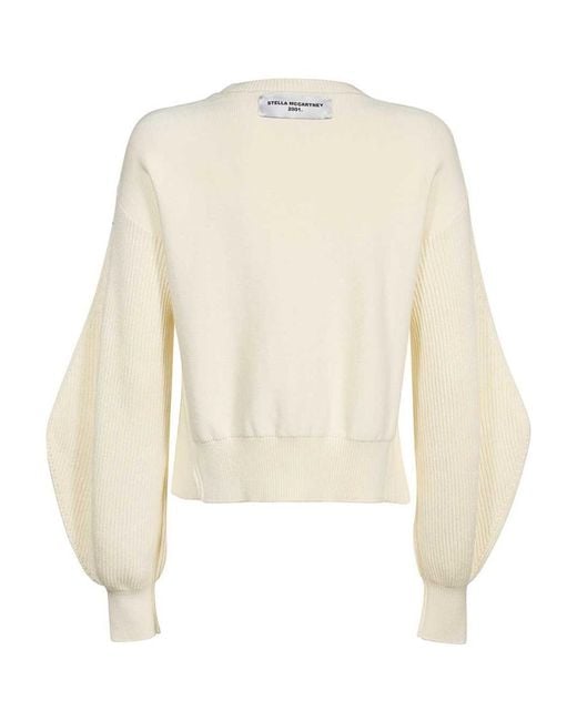 Stella McCartney White Short Knitted Sweater