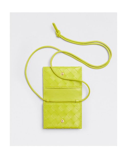 Bottega Veneta Yellow Intreciato Knitted Clutch