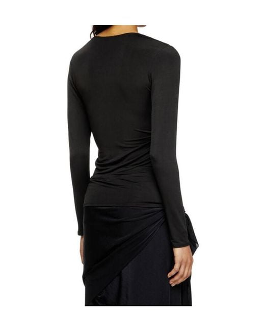 DIESEL Black T-Crissy-Plain Draped Top