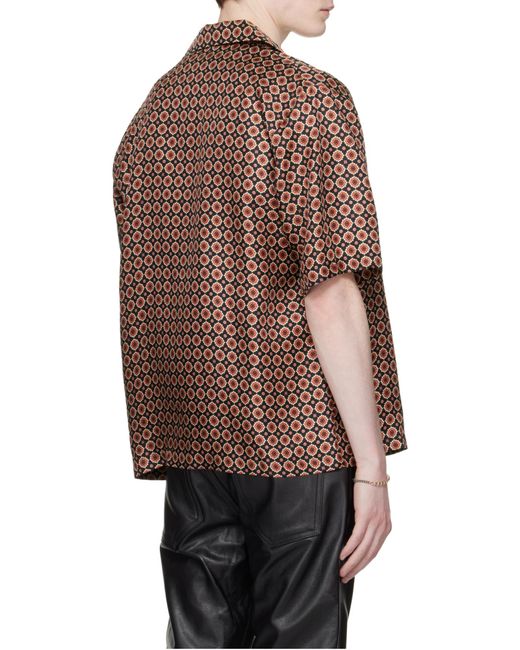 Amiri Black Patterned Short-Sleeve Shirt for men