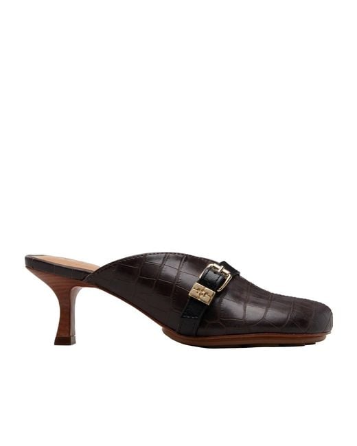 Ganni Brown Sue Mules