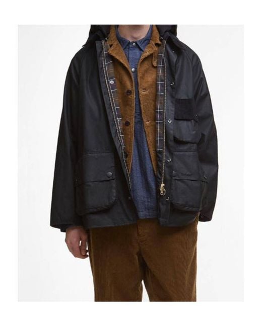 Barbour Black Modified Solway Waxed Jacket for men