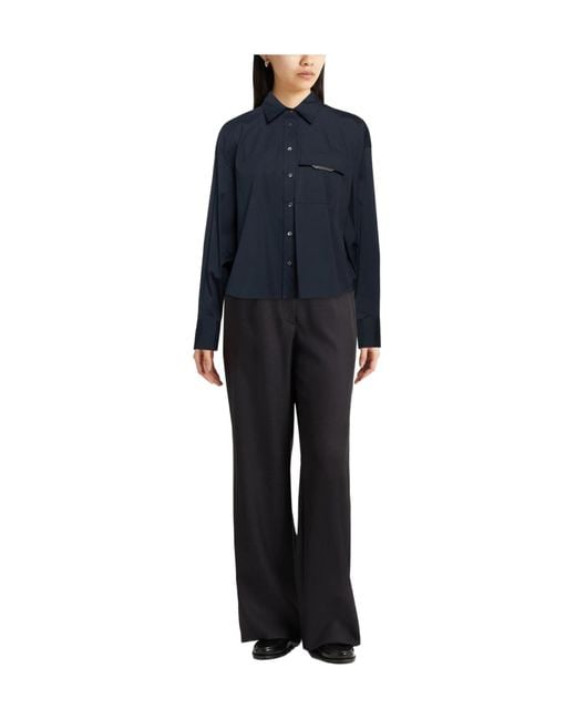 Brunello Cucinelli Blue Solid Color Shirts