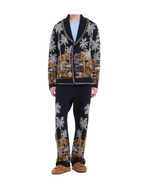 Alanui Blue Diamond Head Cardigan for men