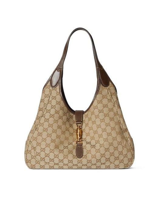 Gucci Brown Monogrammed Horsebit Detailed Tote Bag