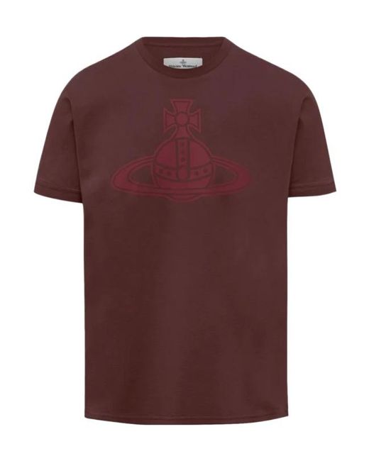 Vivienne Westwood Red Orb Printed Crewneck T-Shirt for men