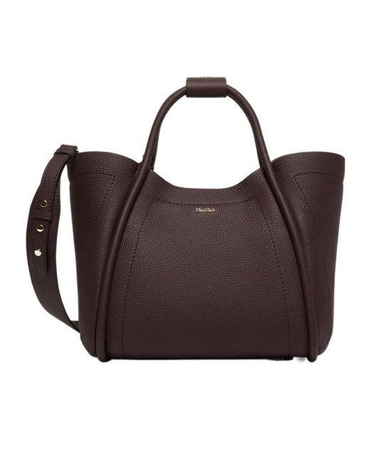 Max Mara Brown Textured Tote Bag