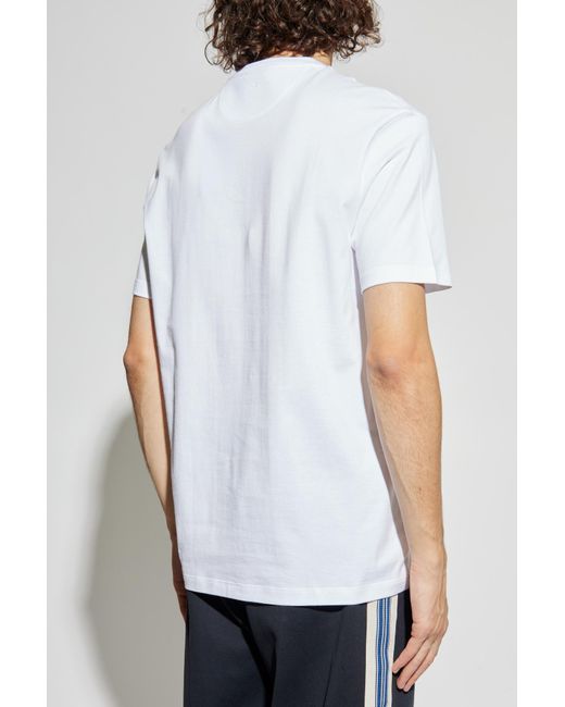 Paul & Shark White Logo-Embroidered Cotton T-Shirt for men