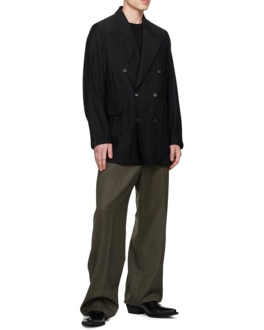 Our Legacy Black Long-Sleeved Double-Breasted Blazer for men