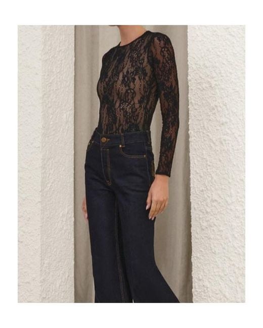 Zimmermann Black Lace Bodysuit