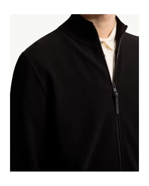 Moncler Black Zip-Up Logo Patch Cardigan for men