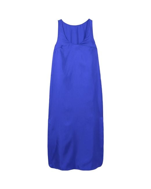 Loulou de Saison Blue Scoop-Neck Side-Vent Maxi Dress