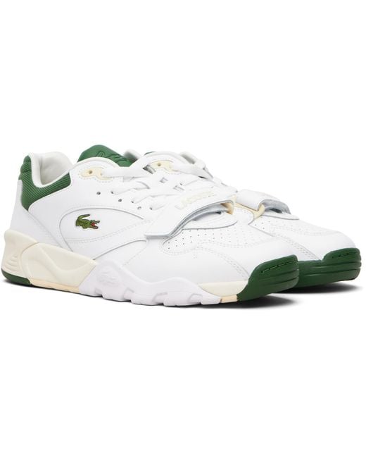 Lacoste White Game Train Pro Leather Sneakers for men