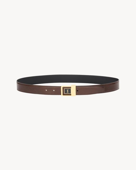 Saint Laurent White La 66 Buckle Belt