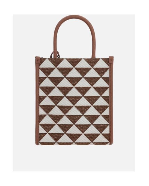 Prada Brown Symbole Logo Shoulder Bag