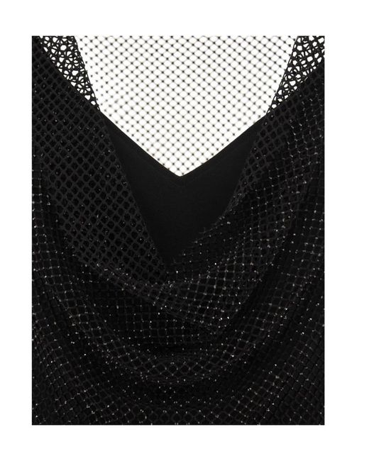 Max Mara Black Mesh Long-Sleeved Dress