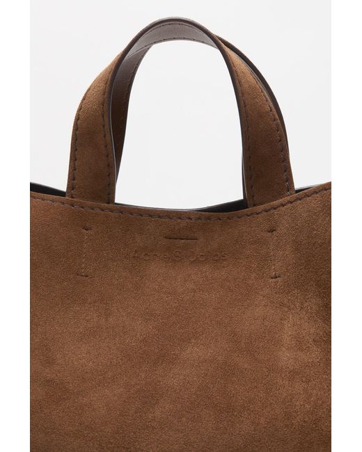 Acne Brown Musubi Logo Embossed Tote Bag