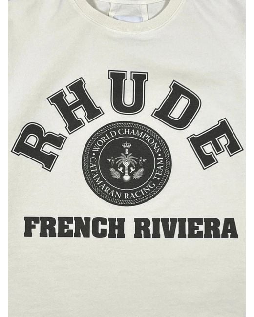 Rhude White French Riviera Graphic T-Shirt for men
