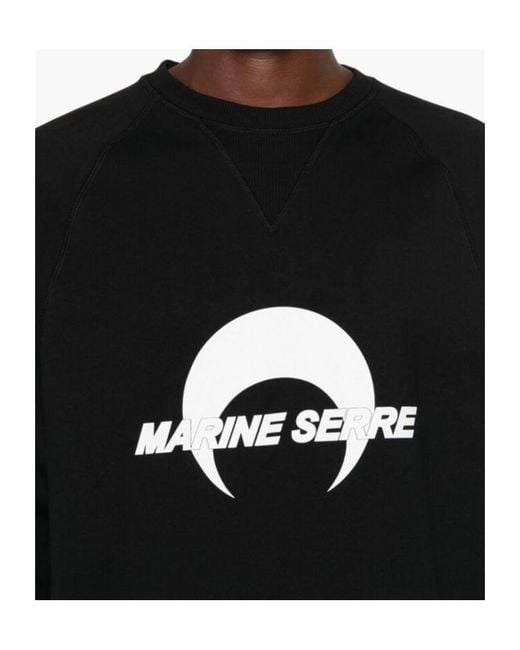 MARINE SERRE Black Moon Logo Printed Crewneck Sweatshirt for men