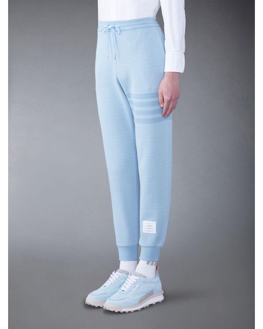 Thom Browne Blue Bar Striped Drawstring Track Pants for men