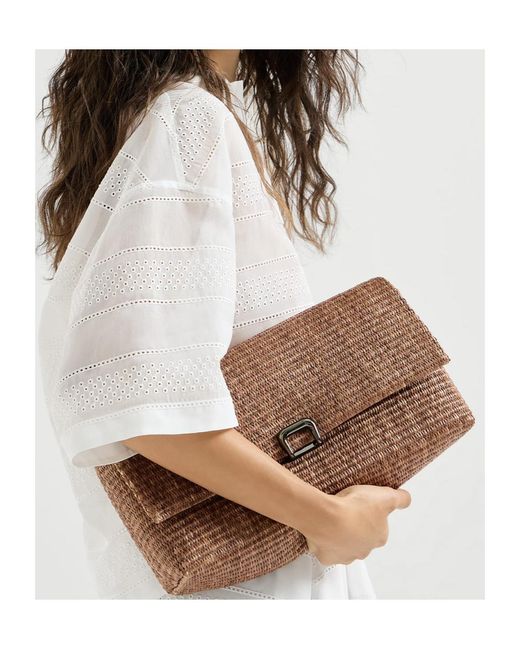 Brunello Cucinelli Brown Sartorial Clutch Bag