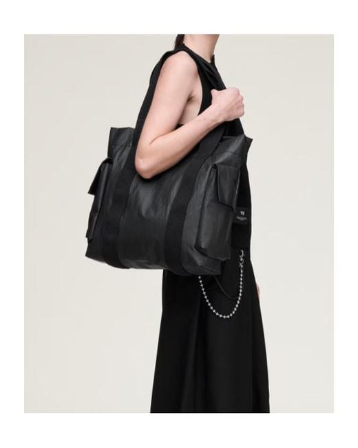 Y-3 Logo Printed Pocket Detailed Tote Bag in Black for Men | Lyst