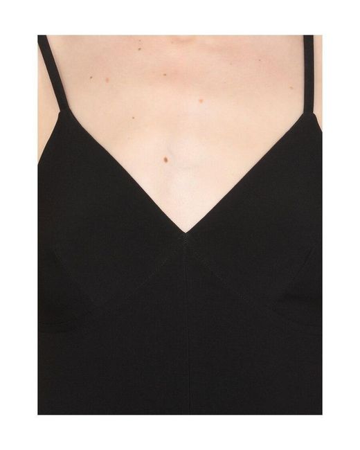 Norma Kamali Black Plunging V-Neck Jumpsuit
