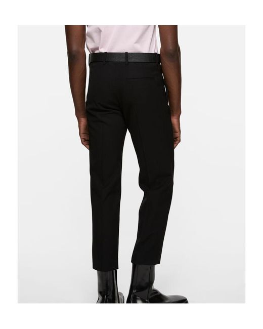 Acne Black Pressed-Crease Tailored Trousers for men