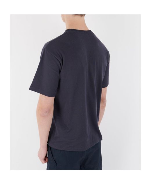 Nanamica Blue Loopwheel Coolmax Crew Neck T-Shirt for men