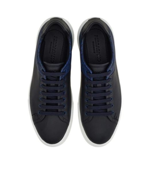 Ferragamo Blue Low Cut Sneaker for men