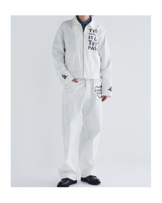 Human Made White Graphic Print Pants for men