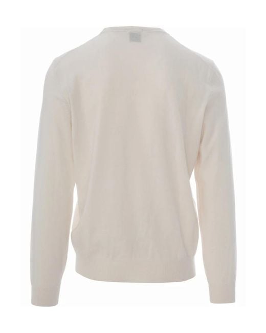Boss White Logo-Embroidered Cotton Jumper for men