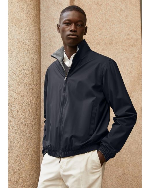 Loro Piana Blue Windmate Reversible Bomber Jacket for men