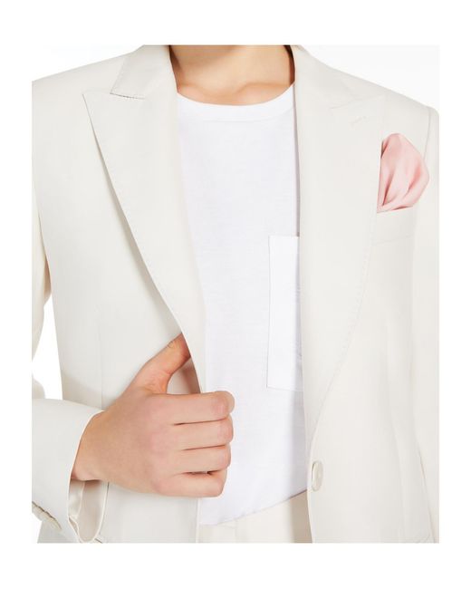 Max Mara White Single-Breasted Long-Sleeved Blazer