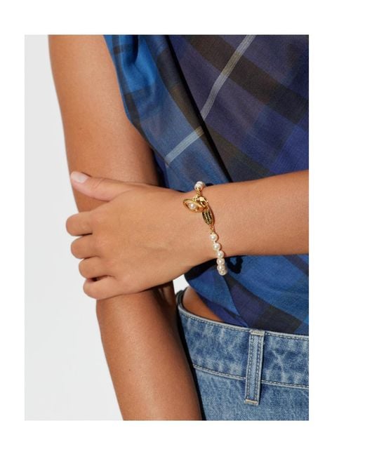 Vivienne Westwood Metallic Simonetta Pearl Bracelet