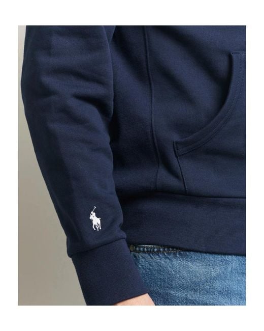 Polo Ralph Lauren Blue Logo Detailed Drawstring Hoodie for men