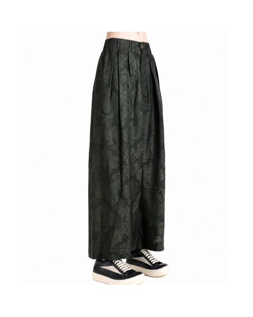 Uma Wang Green High-Waisted Wide-Leg Casual Trousers