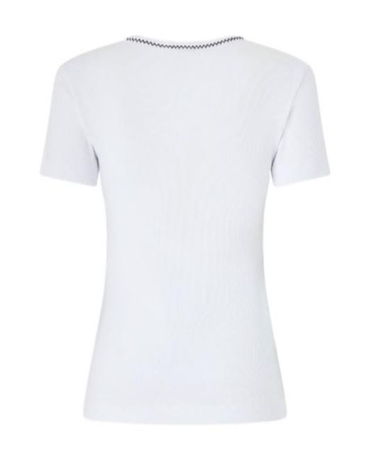 Pinko White Short Sleeve Crewneck T-Shirt