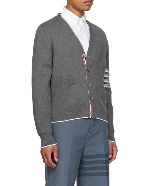 Thom Browne Gray Hector Button-Up Cardigan for men