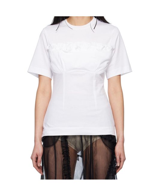Simone Rocha White Balconette Bust Detail T-Shirt