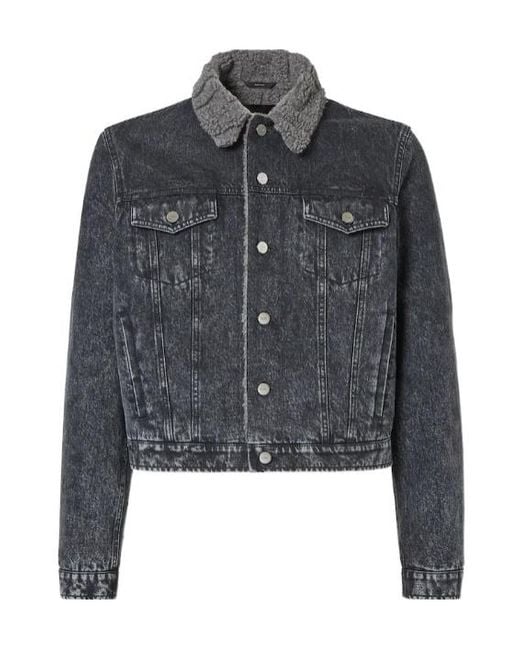 Fendi Gray Button-Up Denim Jacket for men