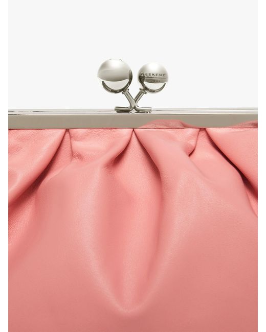Weekend by Maxmara Pink Medium Napa Leather Pasticcino Shoulder Bag