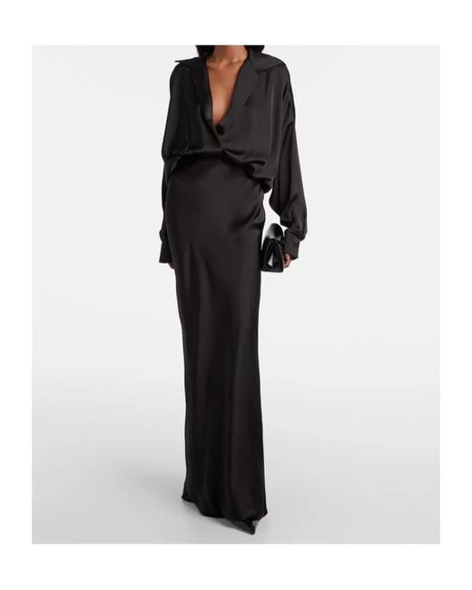 Norma Kamali Black Long-Sleeved Gown