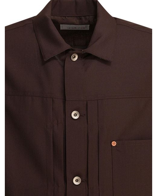 Sacai Brown Buttoned Straight Hem Jacket for men