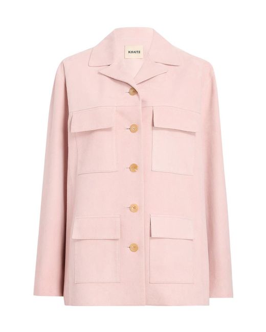 Khaite Pink Long-Sleeved Leather Jacket