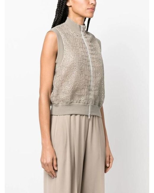 Brunello Cucinelli Multicolor Sleeveless Cropped Jacket